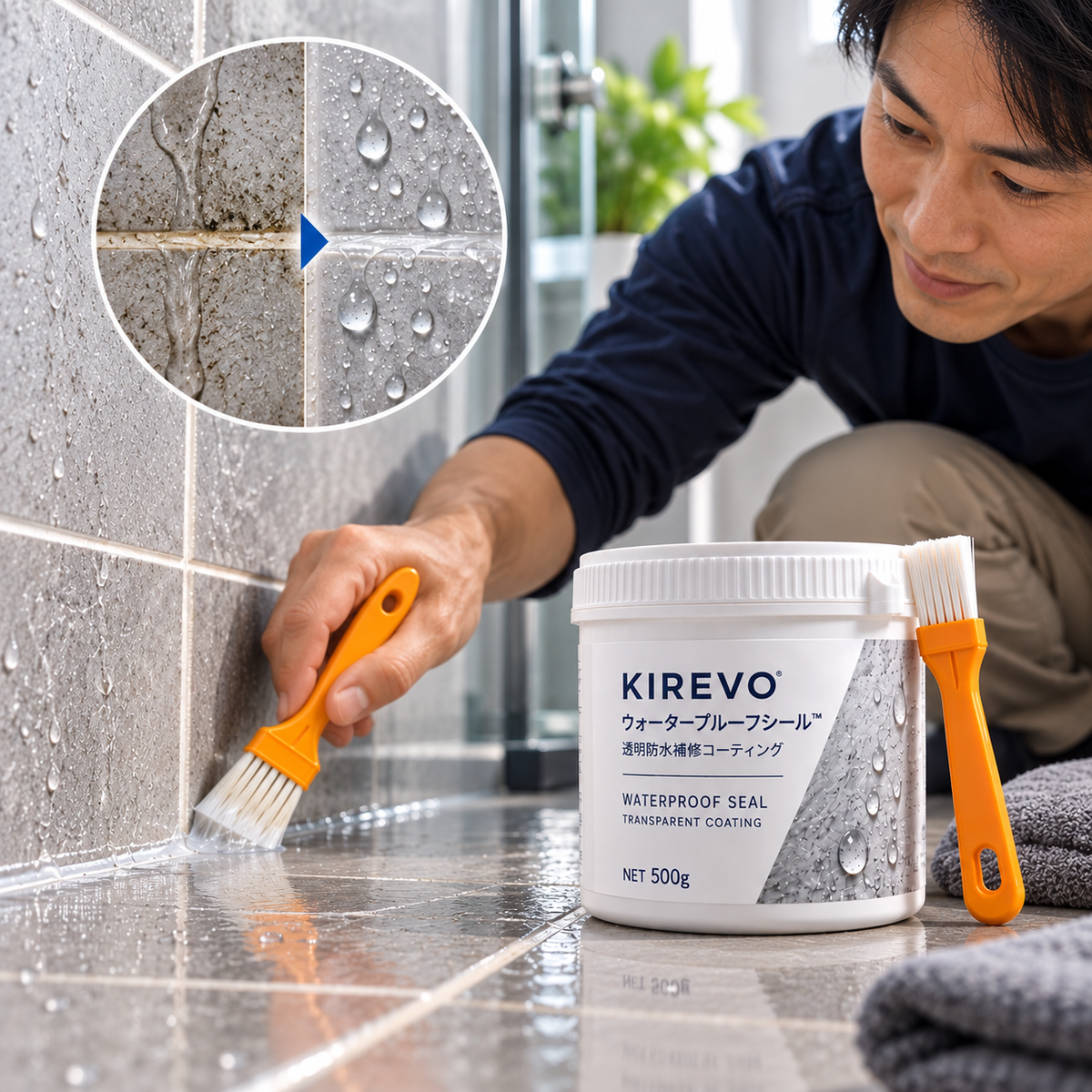 KIREVO ウォータープルーフシール™ 500g｜透明防水補修コーティング