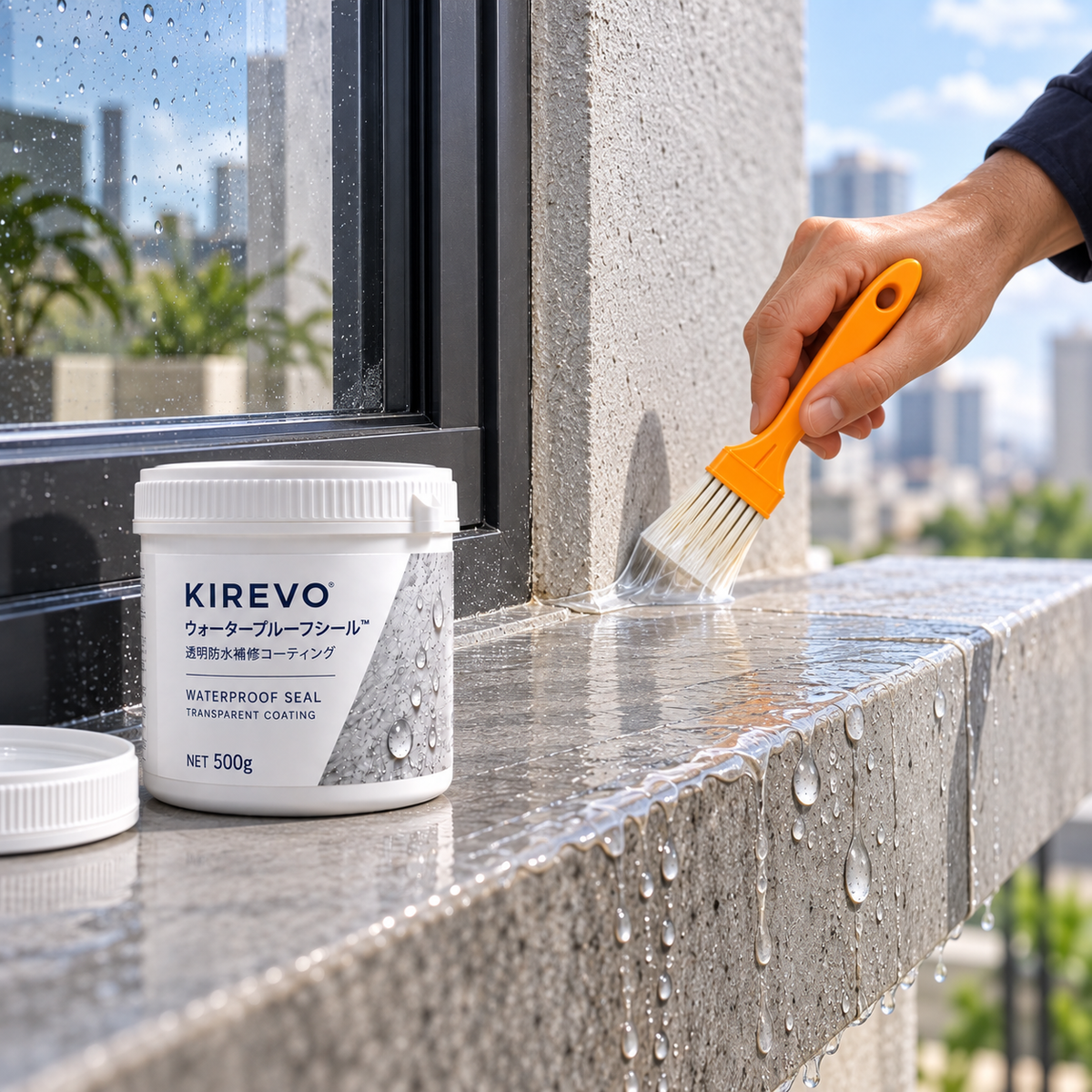 KIREVO ウォータープルーフシール™ 500g｜透明防水補修コーティング
